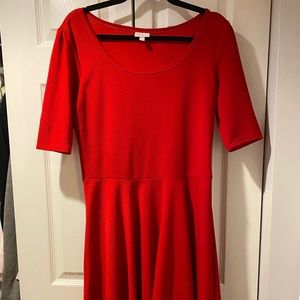 XL Solid Red Lularoe Nicole dress